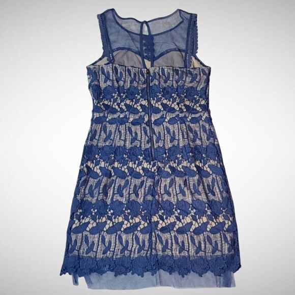 Soieblu Lace Overlay Dress L - Picture 2 of 12